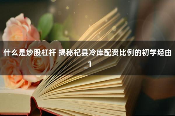 什么是炒股杠杆 揭秘杞县冷库配资比例的初学经由_1